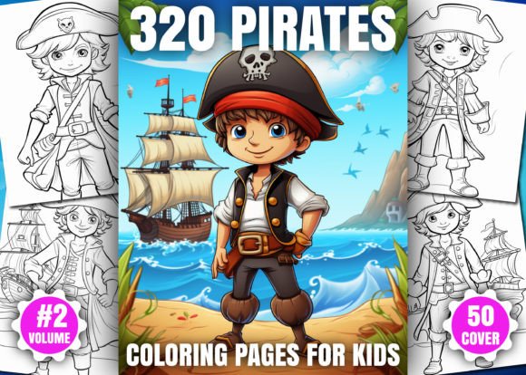 320 Pirate Coloring Pages for Kids - KDP