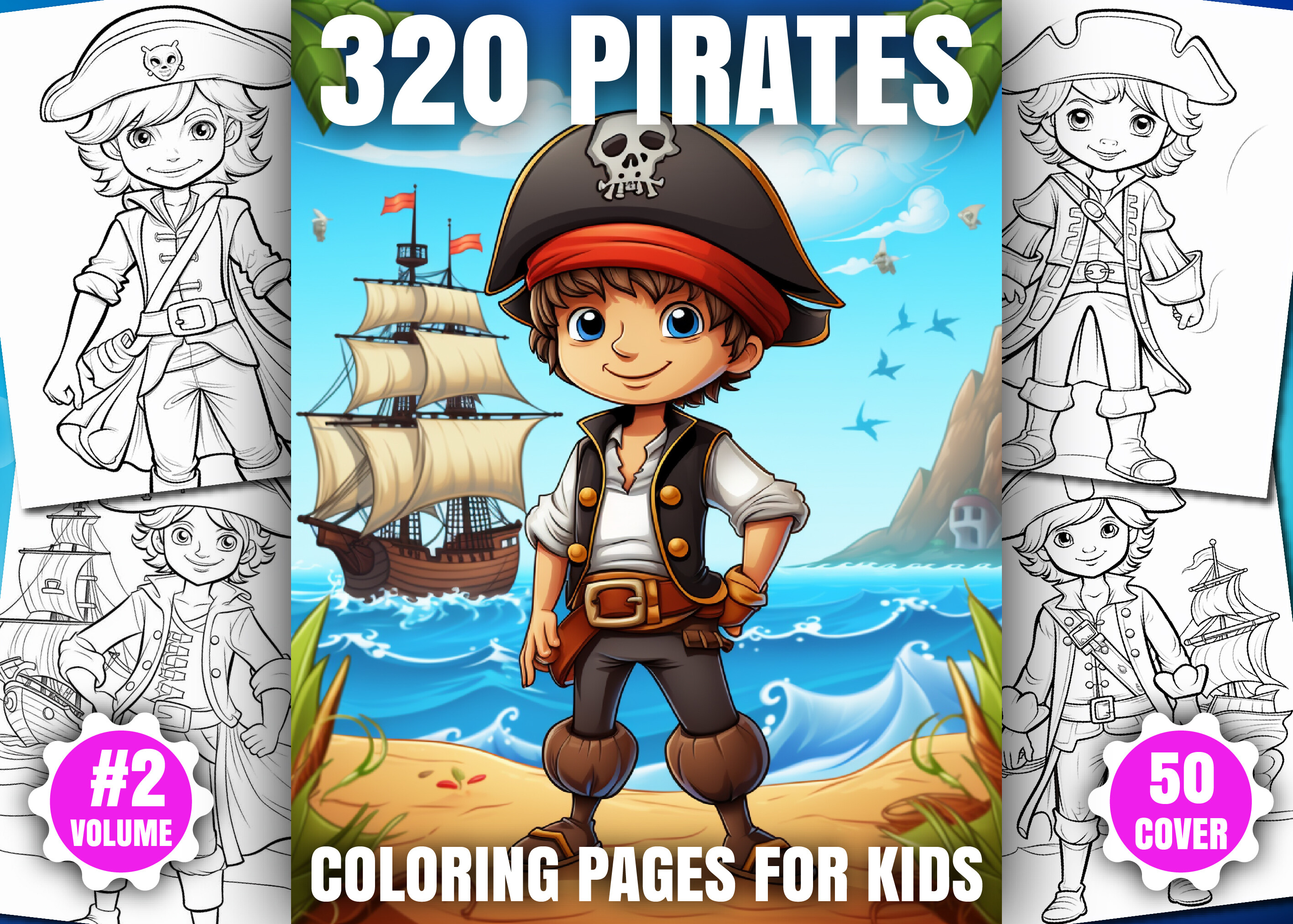 320 Pirate Coloring Pages for Kids - KDP