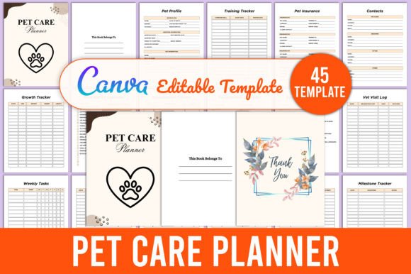 Editable Pet Care Planner Canva Template