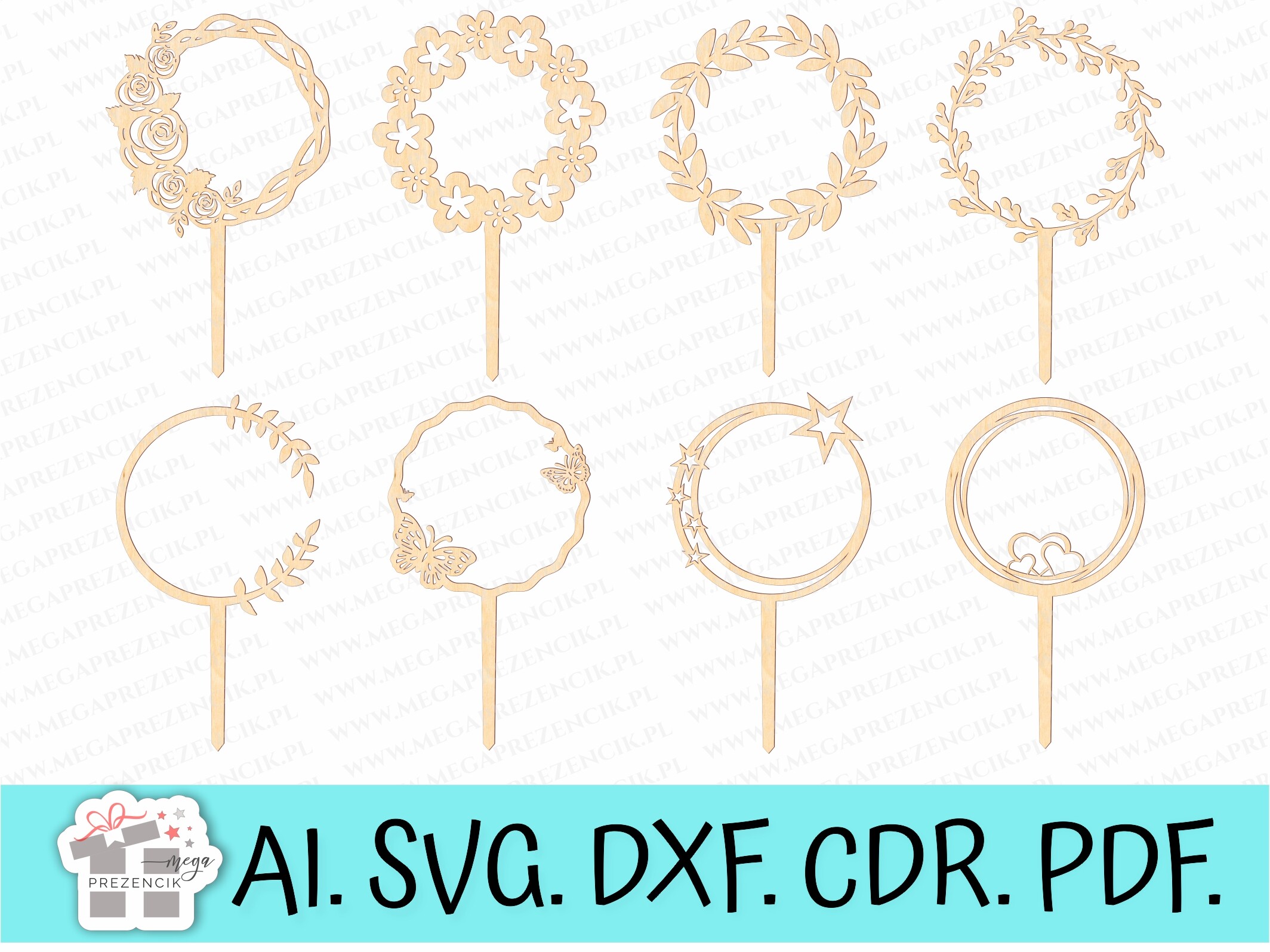 Round Cake Topper Bases Svg Laser Cut