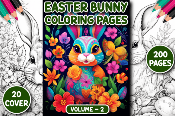 200 Easter Bunny Coloring Pages V - 2