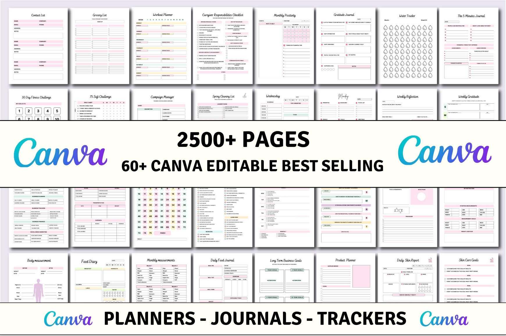 60+ Editable Canva Planners Templates