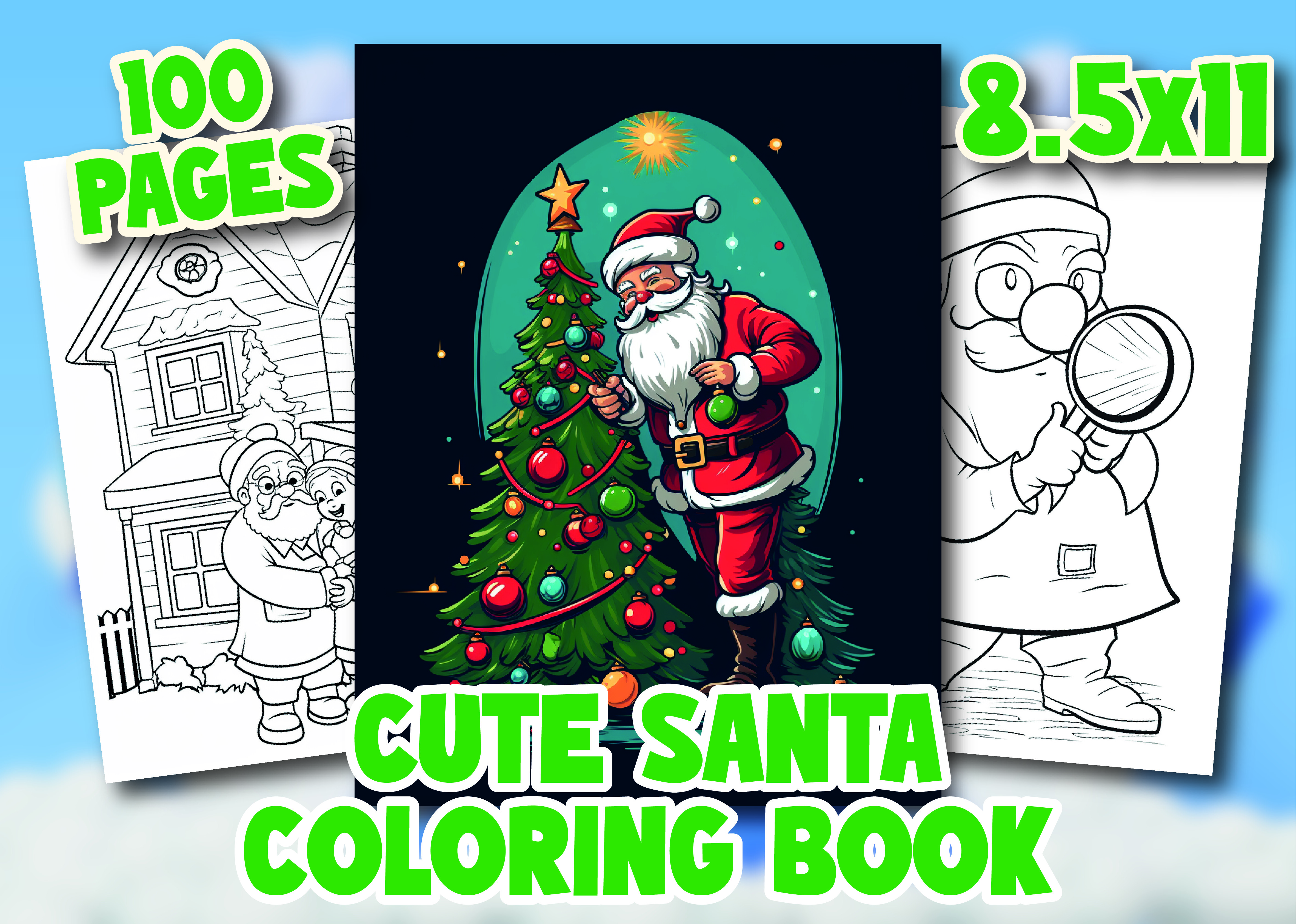 Cute Santa Coloring Pages for Kids