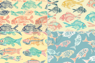 Fish Bone Digital Pattern Graphic by Paper & Pattern Studio · Creative ...