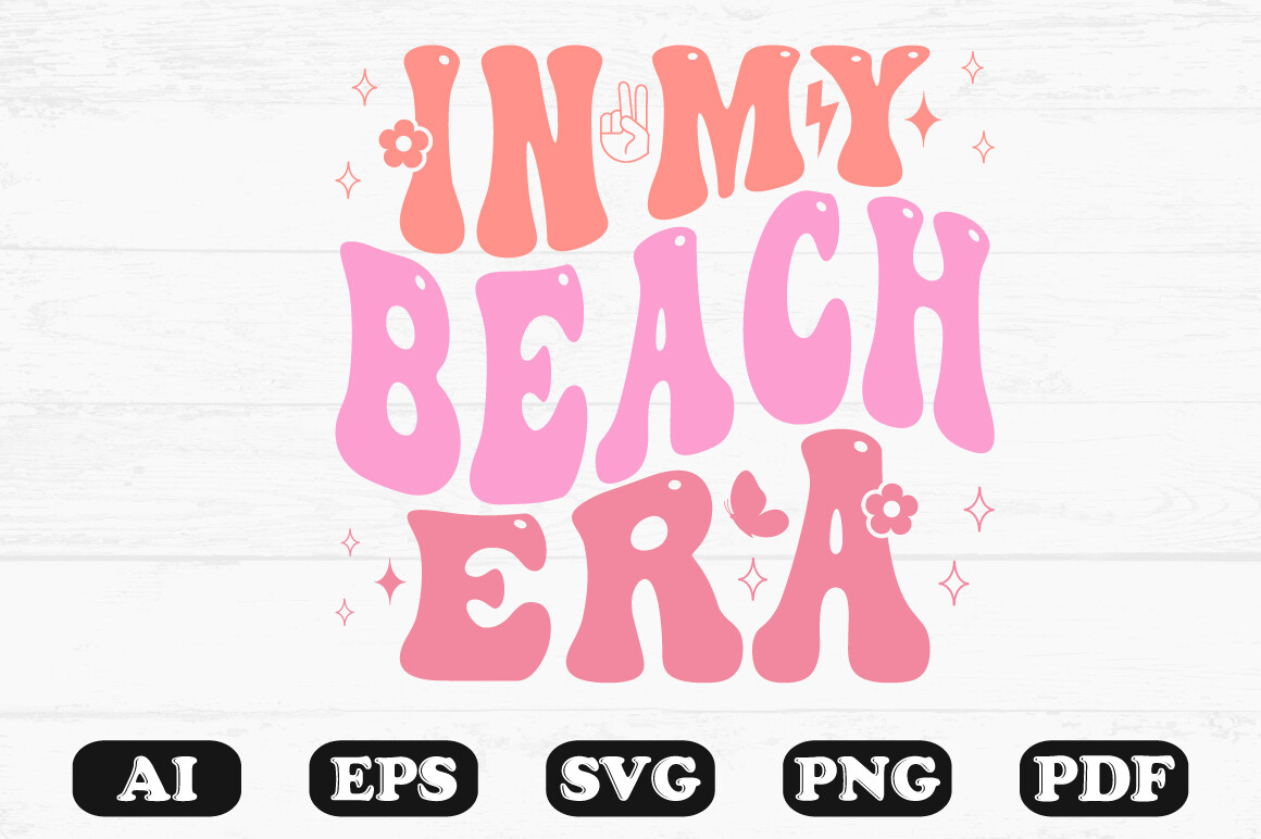 In My Beach Era Retro Wavy Svg Graphic by hosneara 4767 · Creative Fabrica