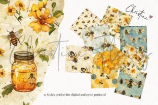 Seamless Cottagecore Honey Bee Paper Graphic by Christine Fleury ...