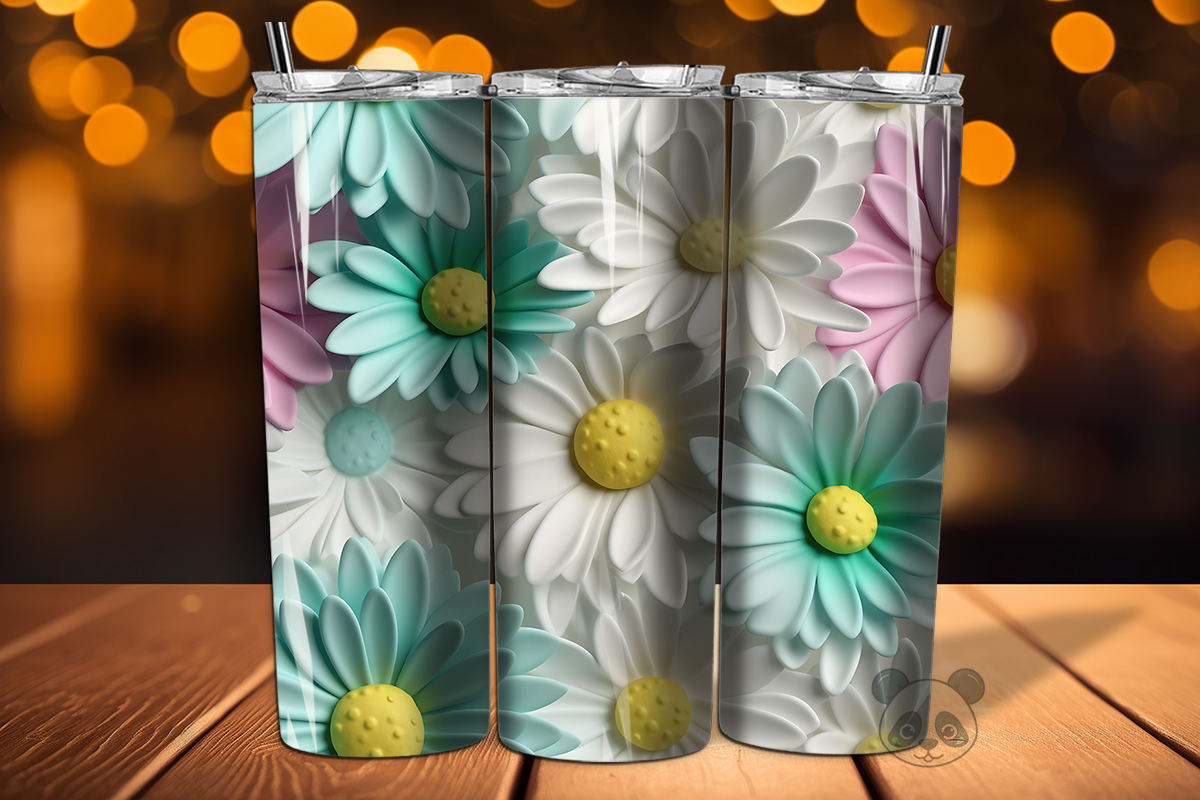 3D Daisy Flower Seamless Pattern 7 Graphic by Pandastic · Creative Fabrica