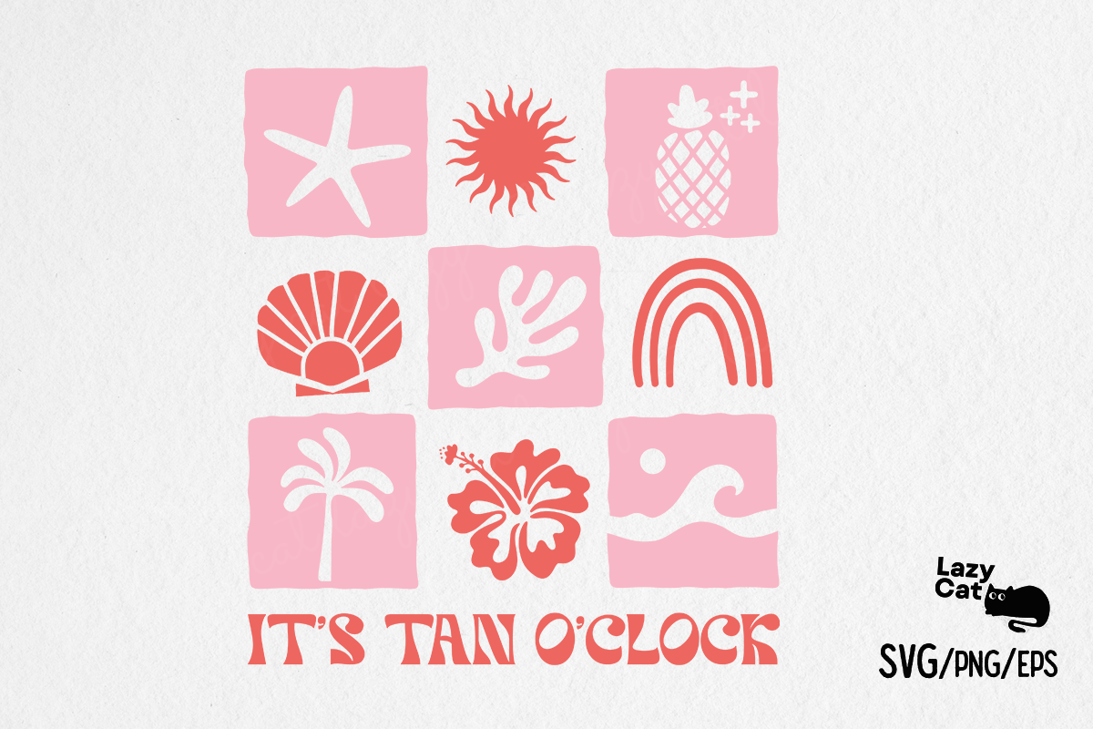 Boho Retro Summer Beach SVG Graphic by Lazy Cat · Creative Fabrica