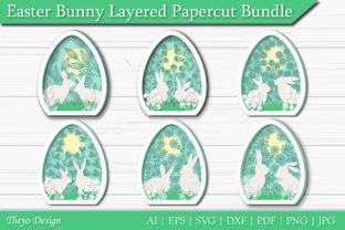Easter Bunny Layered Papercut SVG Bundle · Creative Fabrica