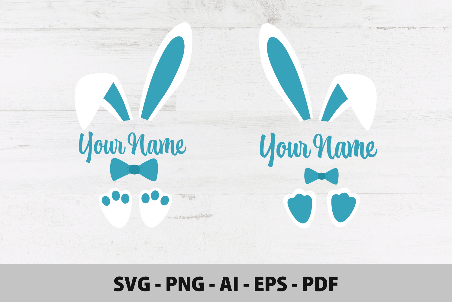 Easter Bunny Split Monogram SVG Bundle Graphic by Morning SVG ...