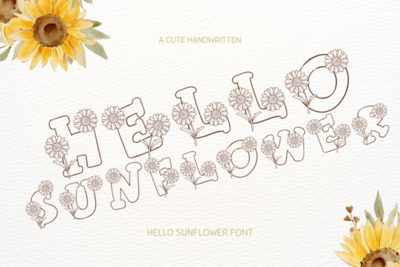 Hello Sunflower Decorative Font By VividDoodle