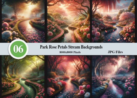 Park Rose Petals Stream Backgrounds