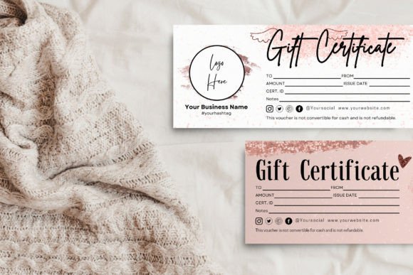 RoseGold Glitter Gift Certificate Canva