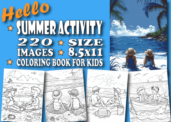 Summer Activity Coloring Book for Kids