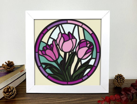 Tulip Stained Glass 3d Boxalleylightbox Graphics 1
