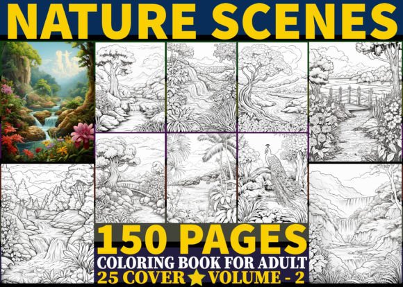 150+ Nature Scenes Coloring Pages Vol: 2