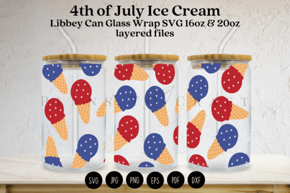 4th Of July Ice Cream Libbey Glass Wrap