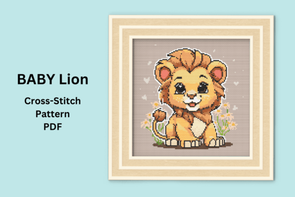 Baby Lion Cross Stitch Pattern