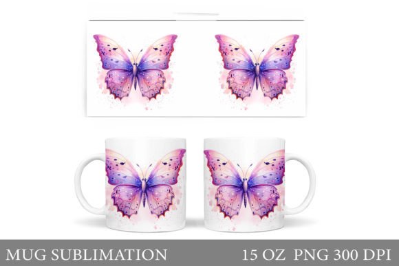 20 Butterfly Mug Wrap Design Png