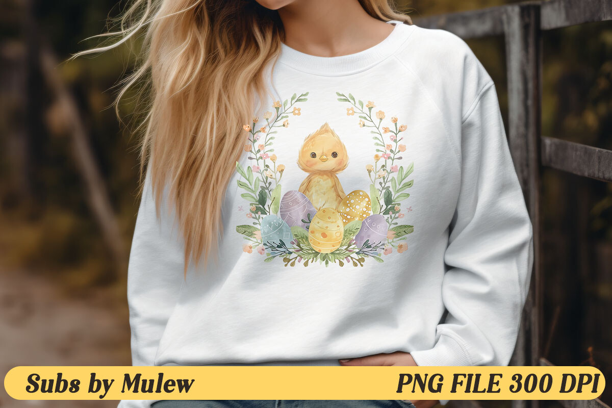 Cute Easter Chick Sublimation Clipart Graphic by Mulew · Creative Fabrica