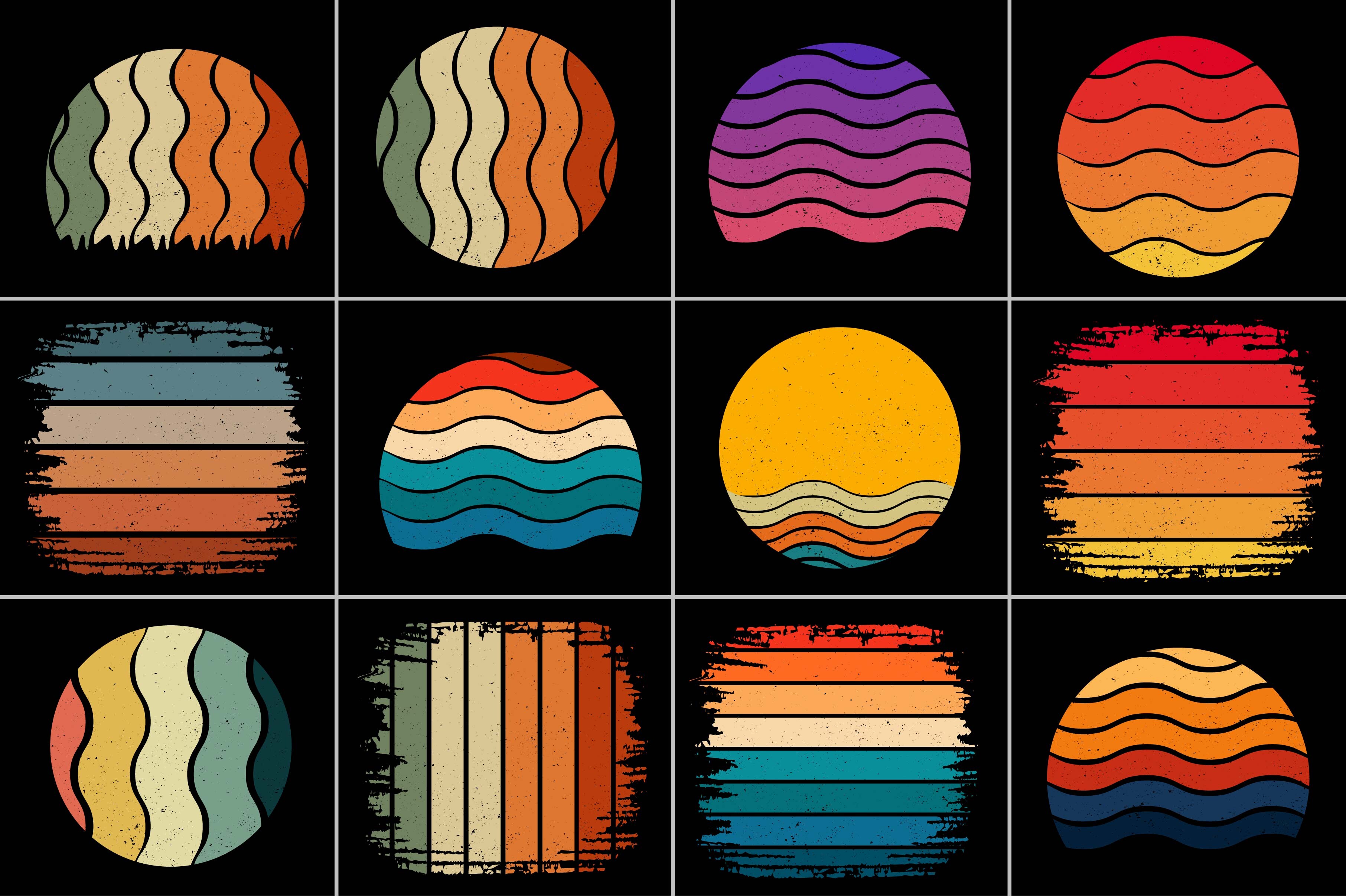 Grunge Retro Vintage Sunset Graphic by T-Shirt Design Bundle · Creative ...