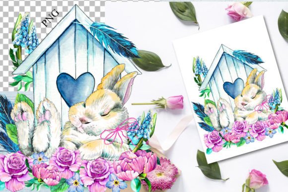 Preview of Watercolor Easter Sublimation, PNG T-shirt, sticker, and sublimation design