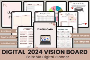 2024 Digital Vision Board Planner Graphic by munjixpro · Creative Fabrica