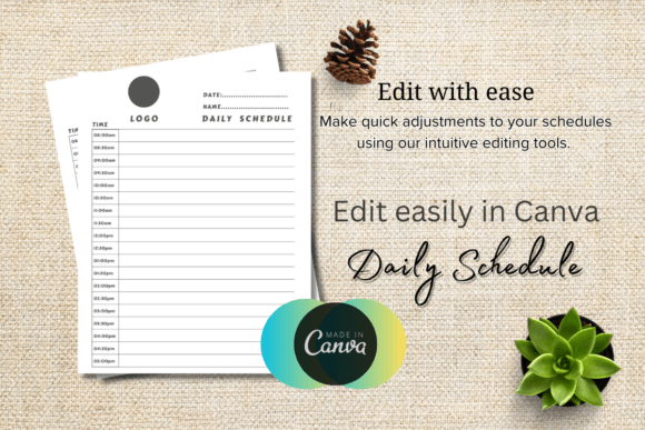 Editable Daily Schedule Template Graphic by KOZAGO · Creative Fabrica