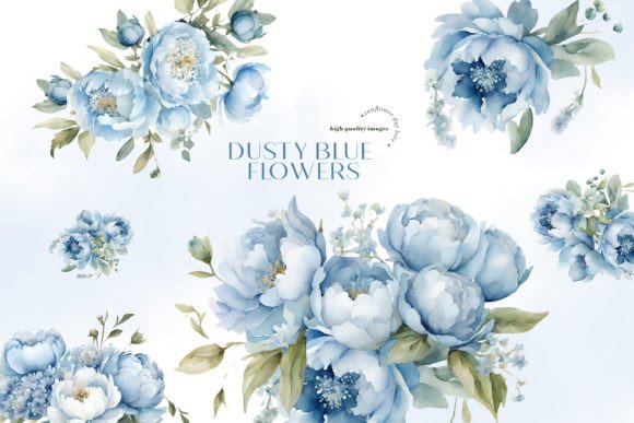 Blue and Pink Flowers Clipart Graphic by SunflowerLove · Creative Fabrica