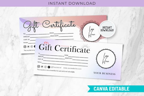 Holographic Glitter Gift Certificate