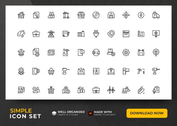 Industry and Construction Icon Set