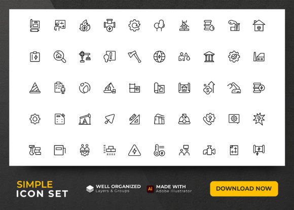 Industry and Construction Icon Set