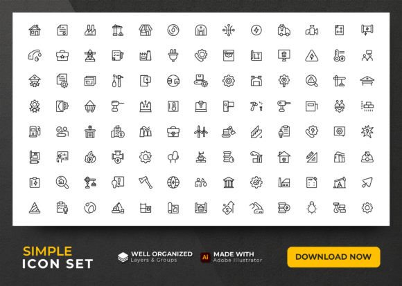 Industry and Construction Icon Set