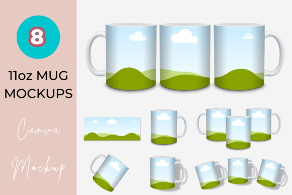 11oz coffee mug mockup templates for Canva