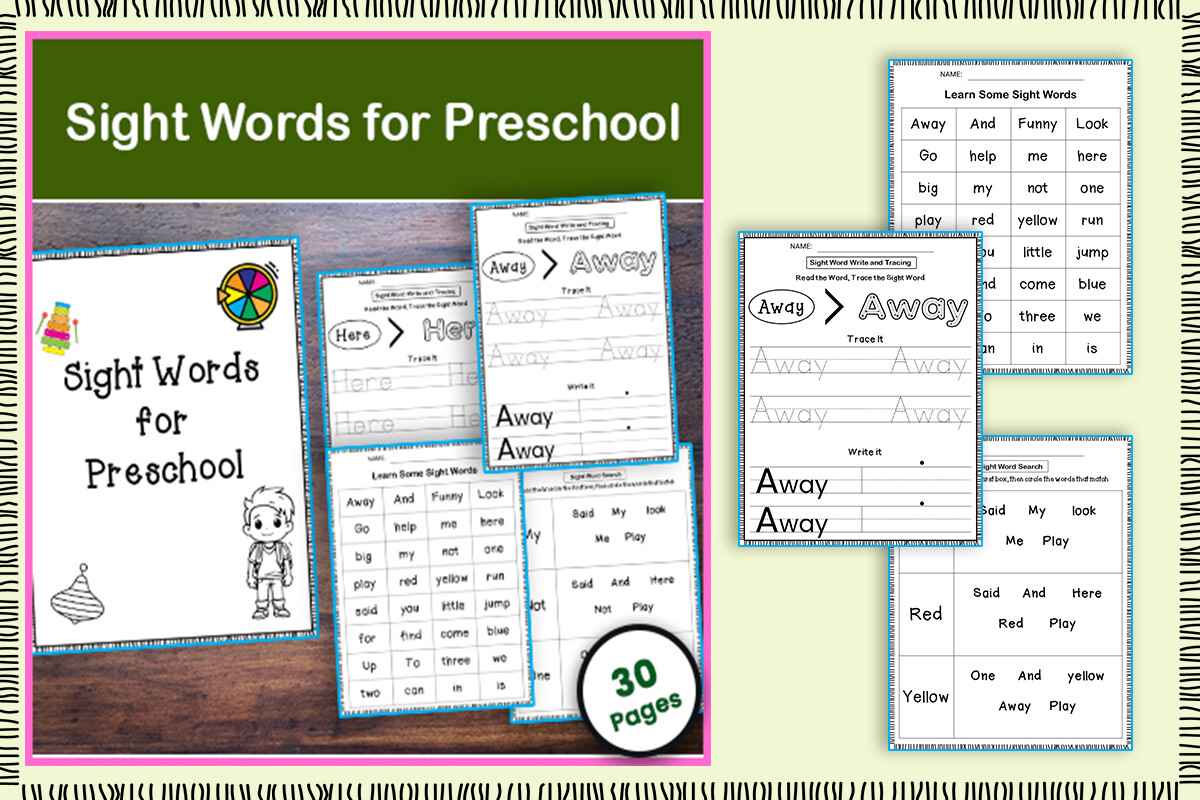 Preschool Sight Word Practice Worksheets