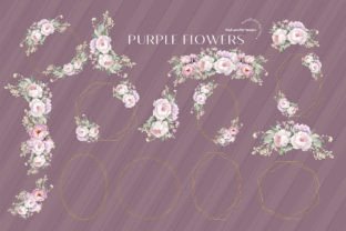 Purple Peony Flowers Clipart Graphic by SunflowerLove · Creative Fabrica