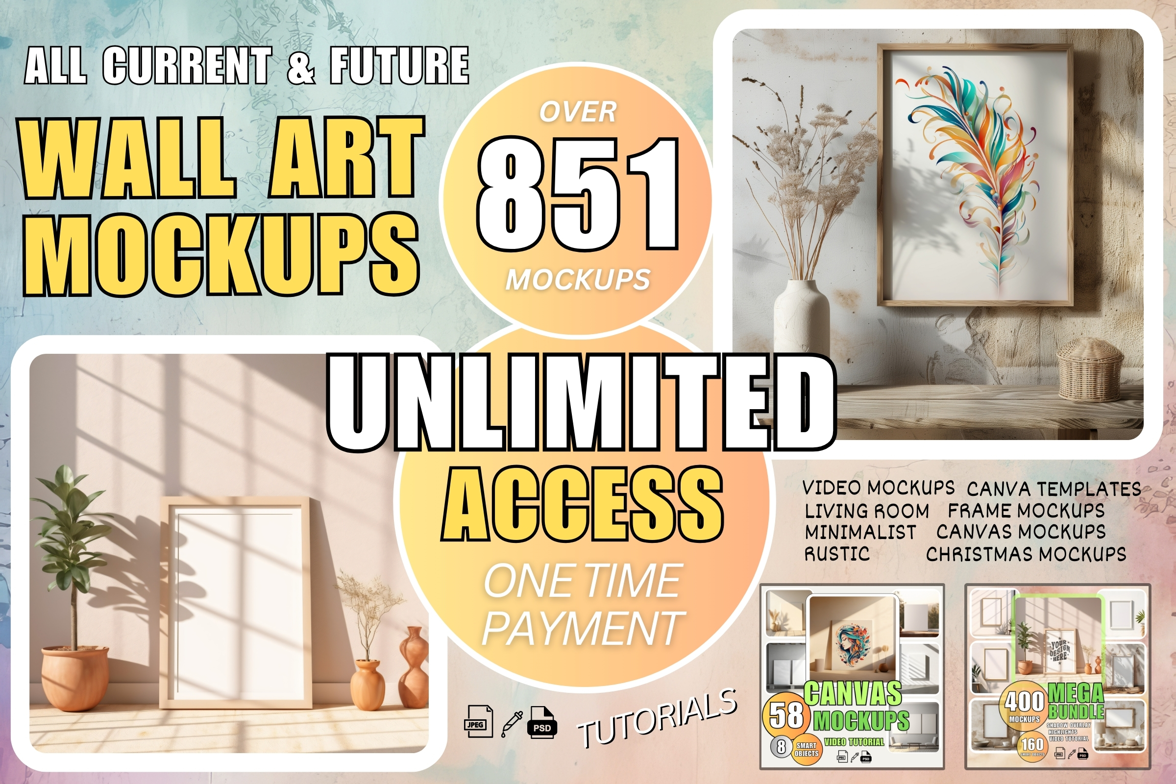 Frame Mockup Bundle PSD+Canva Templates