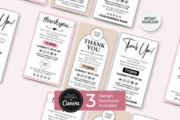 Printable Customer Thank You Card Canva