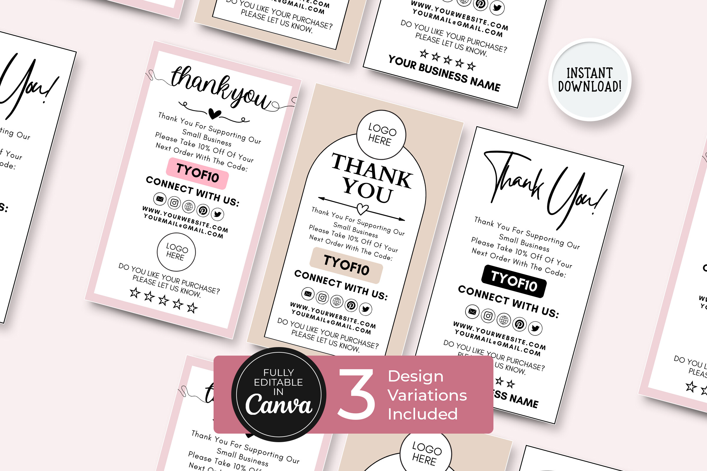 Printable Customer Thank You Card Canva