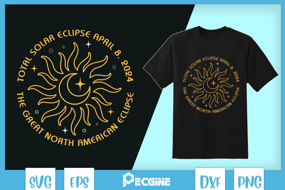 USA Total Solar Eclipse April 8 2024 SVG Graphic by Pecgine · Creative ...