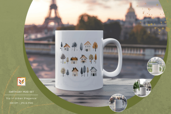 Urban Elegance : Earth Day Mug Set Grafica Tazze e Mug Di stylity