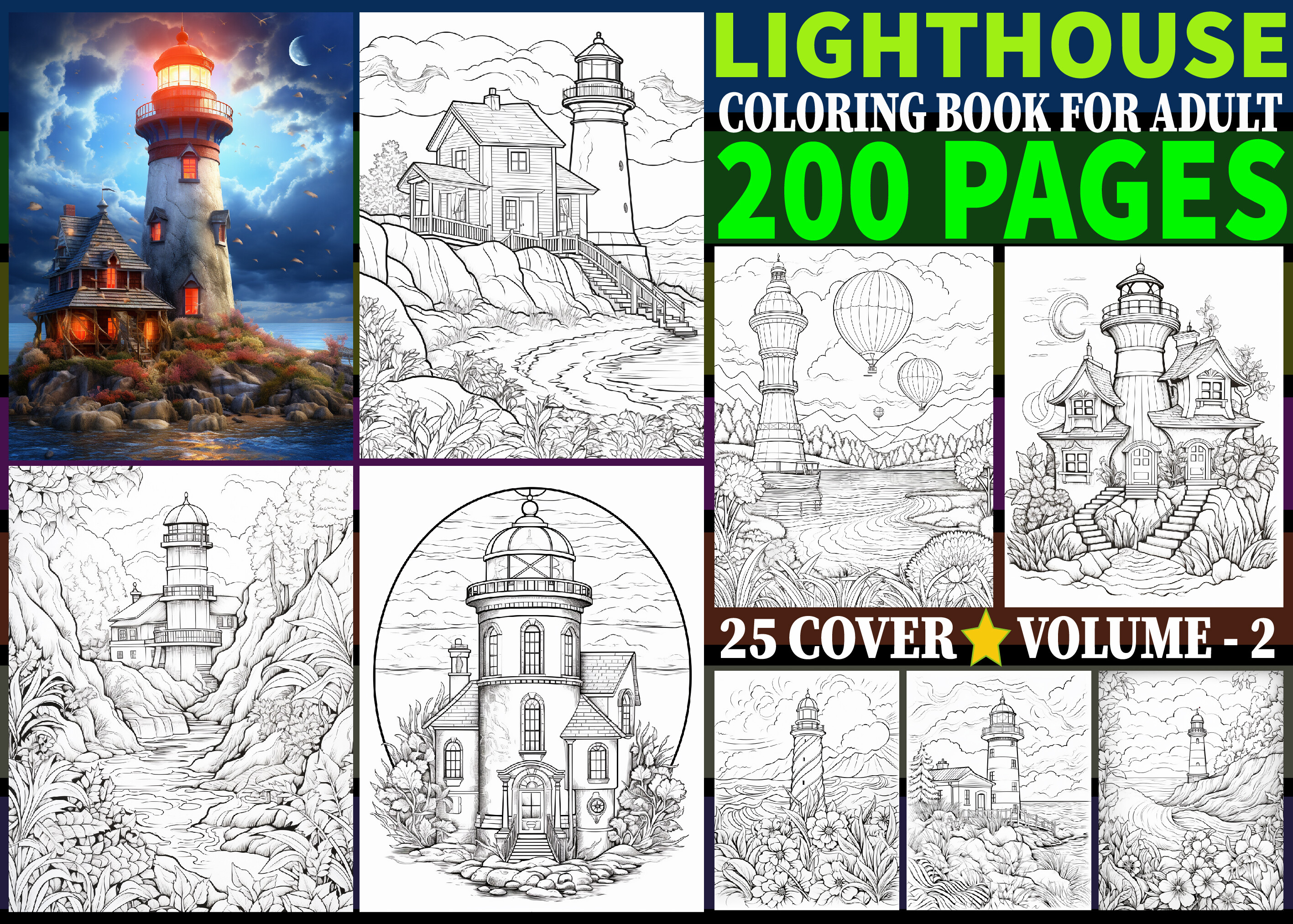 200 Beautiful Lighthouse Coloring Pages