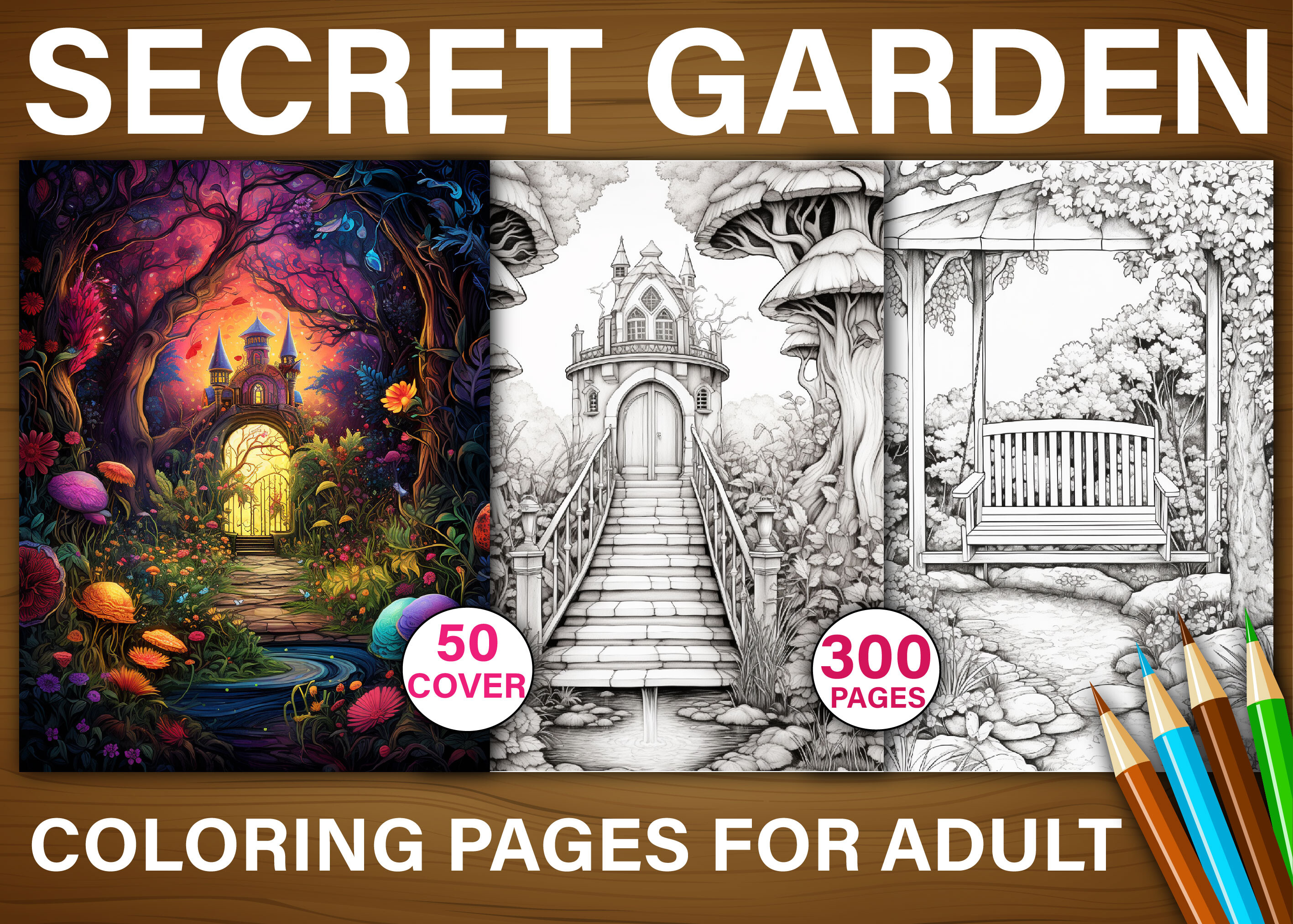 300 Secret Garden Coloring Pages for KDP Graphic by Asma Store ...
