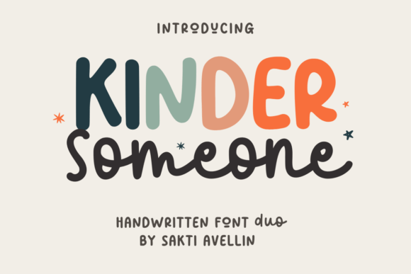 Preview specimen of Kinder Someone Duo display font