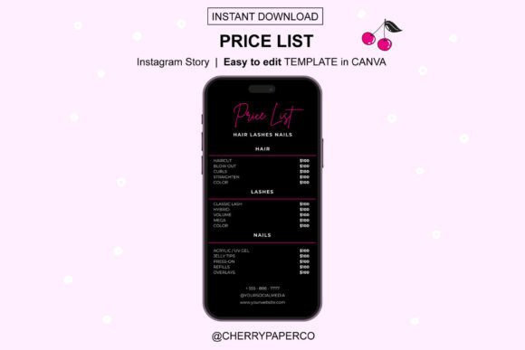 Price List Flyer, Canva Template