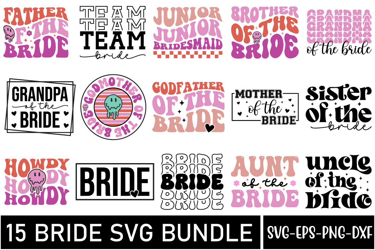 Retro bride Svg design bundle