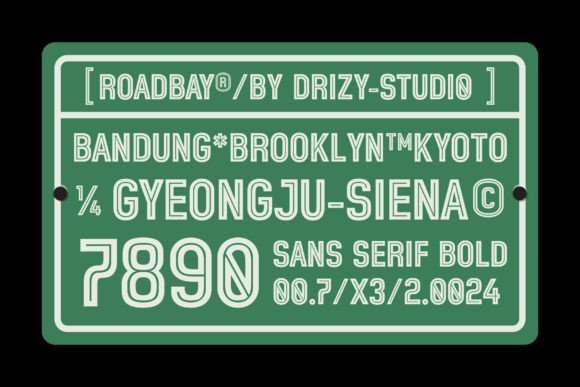 Roadbay Inline Bold Condensed Font PNG with transparent background - Preview 1