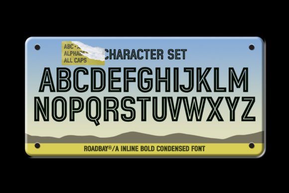 Roadbay Inline Bold Condensed Font PNG with transparent background - Preview 2