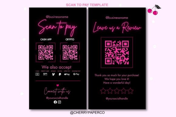 Scan to Pay, QR Code Sign Canva Template