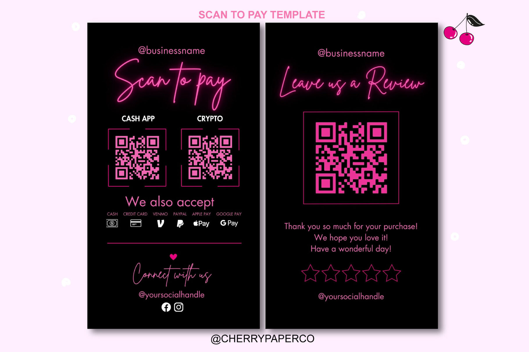 Scan to Pay, QR Code Sign Canva Template